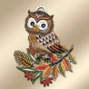 Spitzenbild kleine Eule Musterbild Herbstdekoration