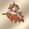 Anhänger Eichenblatt aus Plauener Stickerei