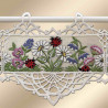 Feenhaus-Spitzengardine Blumenwiese bunt 17 cm hoch aus Echter Plauener Spitze
