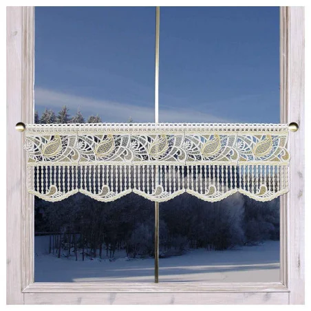 Scheibenhänger Rajana weiß-gold an der Scheibe dekoriert