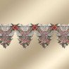 Feengardine Weihnachts-Scheibenhänger Glockenklang Plauener Spitze 25 cm hoch vor einem Hintergrund