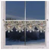 Winter-Feenhausgardine  Winterfreunde Scheibenhänger Plauener Spitze 22 cm hoch am Fenster