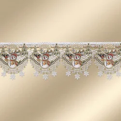 Winter-Feenhausgardine  Winterfreunde Scheibenhänger Plauener Spitze 22 cm hoch