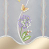 Scheibengardine Florina mit Frühlingsblumen Detailbild Stickerei