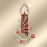 Weihnachts-Fensterbild Kerze mit Sternenschweif Plauener Spitze 35x17 cm