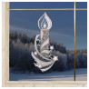Weihnachts-Fensterbild Kerze mit Sternenschweif pastell Plauener Spitze 35x17 cm