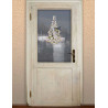 Winter-Fensterbild Glocke mit Vögelchen Plauener Spitze bunt 34 x 20 cm als Türbehang