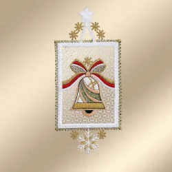 Winter-Fensterbilder 3er Set Weihnachtsambiente Plauener Spitze Glocke Detailansicht