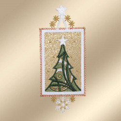 Winter-Fensterbilder 3er Set Weihnachtsambiente Plauener Spitze Tannenbaum