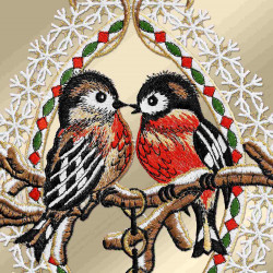 Fensterdeko Vogelpaar Detailansicht
