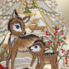 Fensterdeko Rehe mit Vögelchen Detailansicht