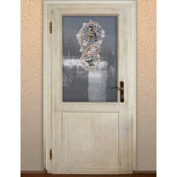 Türbehang Schneeflocken mit Specht und Blaumeise