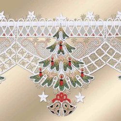 Scheibengardine Weihnachtsbaum Detailansicht
