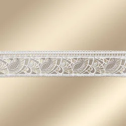 Scheibengardine Rajana in braun-grau und weiß Musterbild