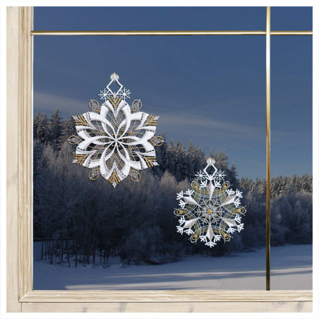 Fensterbilder Schneeflöckchen-Weißröckchen Dekobeispiel