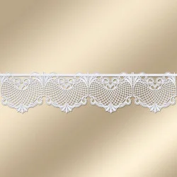 Gestickte Scheibengardine Alina Stangendeko in weiß