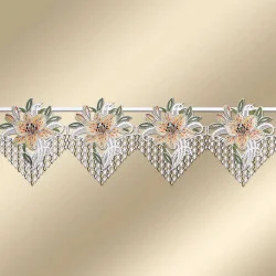 Gestickter Scheibenhänger Leila mit Lilie Stangendeko in gelb