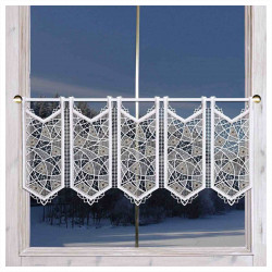 Modernes Panneaux Adina beige gestickt am Winterfenster