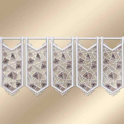 Gestickter Scheibenhänger Adina Stangendeko in rot-grau