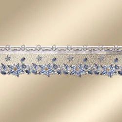 Gestickter Mini-Scheibenhänger Seesterne und Muscheln Musterbild