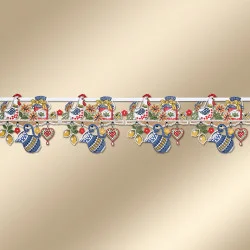 Gestickter Mini-Scheibenhänger Küchenregal Spitzenkante