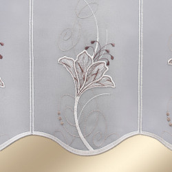 Scheibengardine Lilie Detailbild Stickerei
