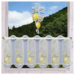 Fensterbild und Gardine Zitrone kombiniert am Fenster