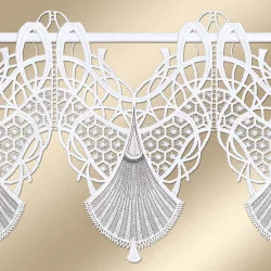 Scheibengardine Romina in grau Stickerei Detailbild