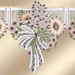 Scheibengardine Sommertraum in pastell aus Plauener Stickerei Detailansicht