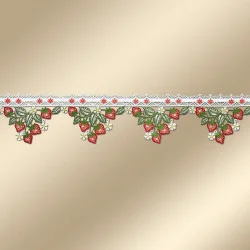 Gestickter Mini-Scheibenhänger Erdbeerglück Stangendeko