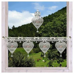 Scheibengardine und Fensterbild Annemarie kombiniert