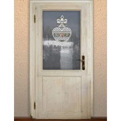 Fensterbild Annemarie mit Blumen Landhaus Deko für Türen