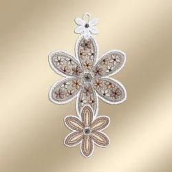 Fensterdeko Blütenzauber aus Plauener Stickerei Musterbild