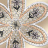 Spitzenbild Blütenzauber Stickerei in beige-braun Details