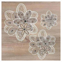 Tischdeko Set Blütenzauber in beige-braun alle Größen