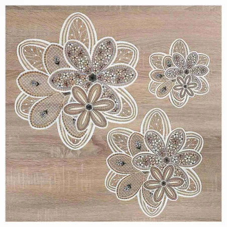 Tischdeko Set Blütenzauber in beige-braun alle Größen