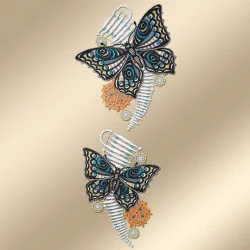 Spitzenbilder Schmetterlinge in blau Musterbild