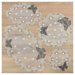 Tischdeko Set Fiona in taupe-orange alle Größen