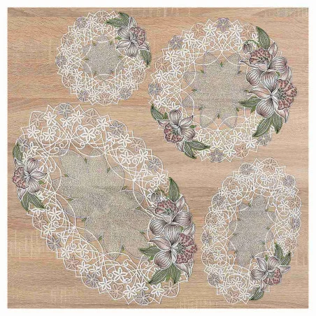 Tischdeko Set Orchidee in taupe-rosé alle Größen