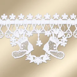 Spitzenkante Blumenschuh aus Plauener Stickerei Detailansicht