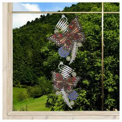 Spitzenbild mit 2 Schmetterlingen Dekobeispiel