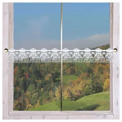 Niedliche Feenhaus-Gardine kleine Eulen am Fenster dekoriert