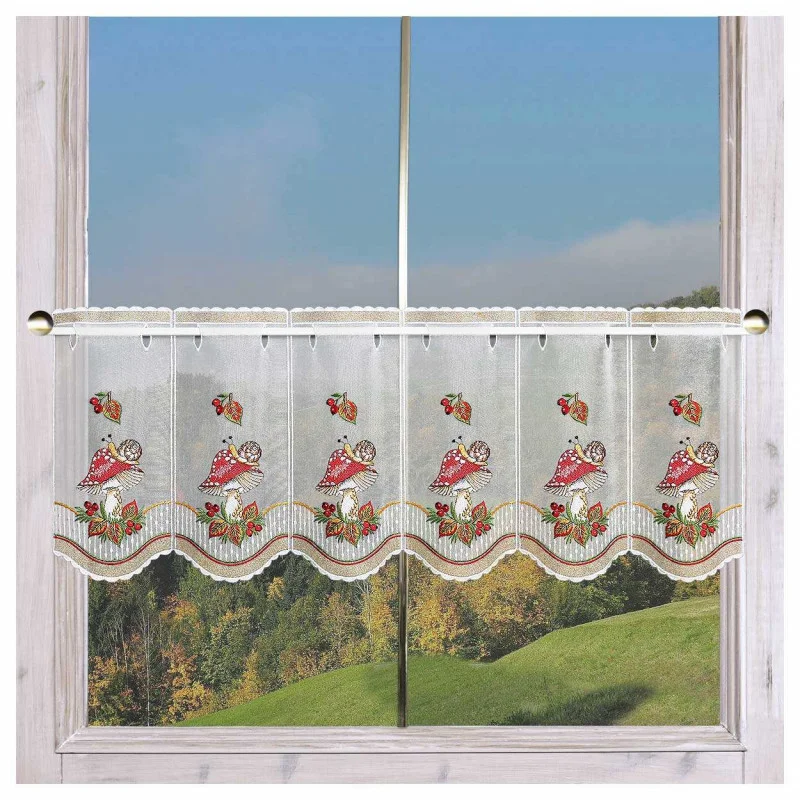 Kurzgardine Herbstzeit Beispielbild am Fenster