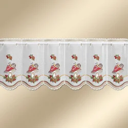 Scheibengardine Herbstzeit mit Pilzen 35 cm hoch Musterbild