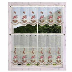 Halbtransparente Scheibengardine mit Herbst-Motiv Dekobeispiel