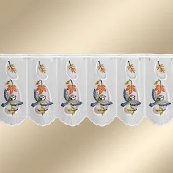 Scheibengardine Herbstwind mit Vogel 35 cm hoch Musterbild