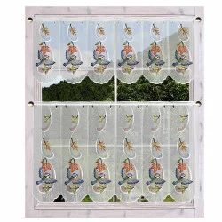 Halbtransparente Scheibengardine mit Herbst-Motiv Dekobeispiel