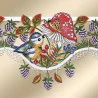 Spitzenkante Herbstfreunde aus Plauener Stickerei Detailansicht
