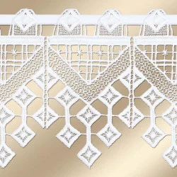 Spitzengardine Jara mit weißer Stickerei Detailbild