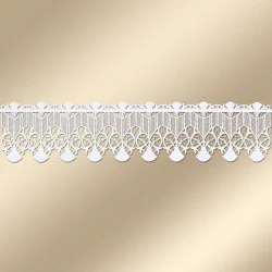 Stickerei-Scheibengardine Ranka modern Musterbild golden